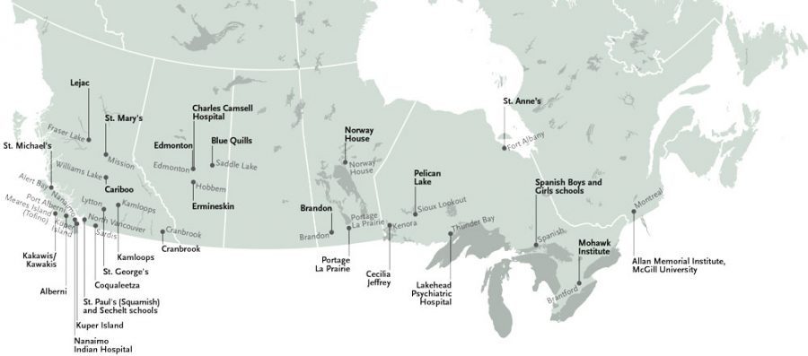 Confirmed Residential School Mass Gravesites.