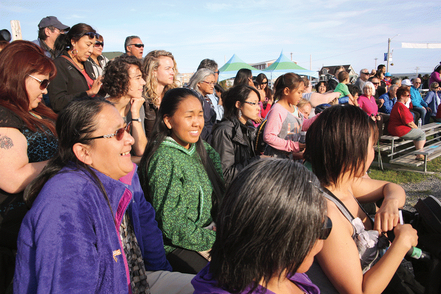 A crowd watches the 2014 Northern Games in Inuvik