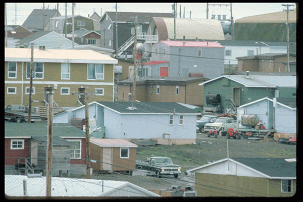 View of a typical Inuit community