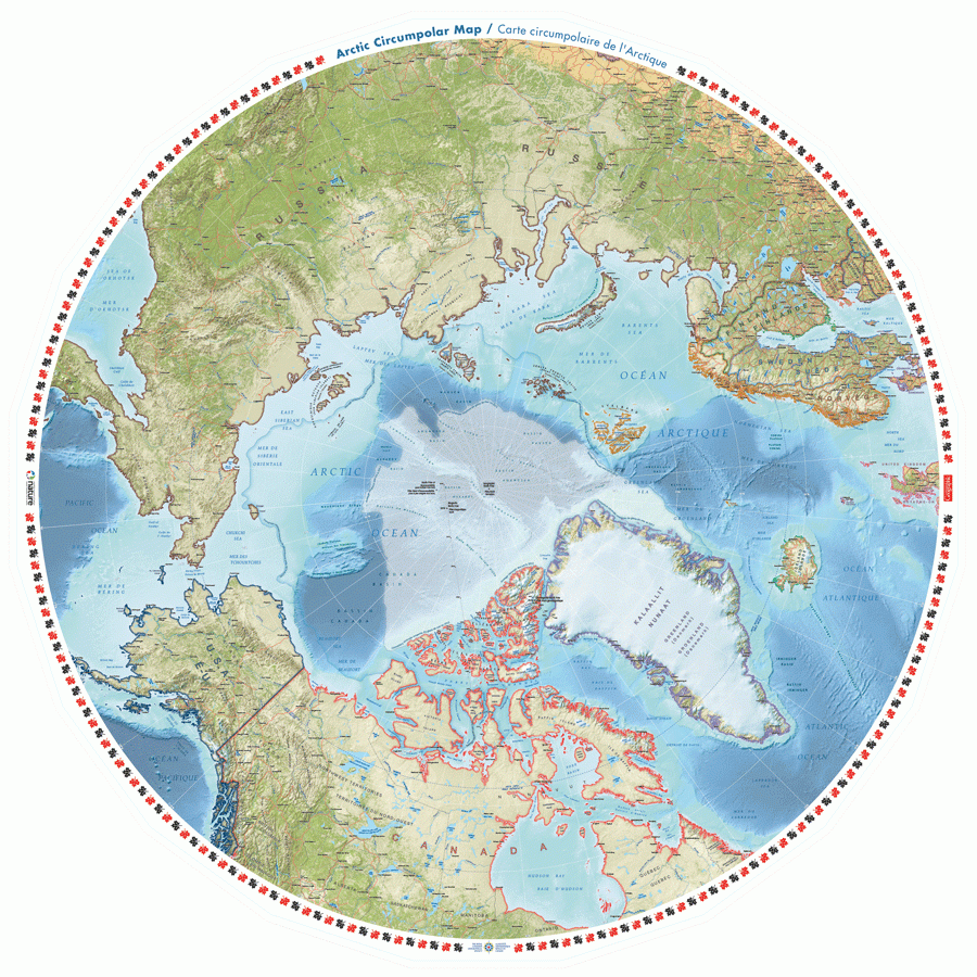 Coloured photo of the world in a circle formation